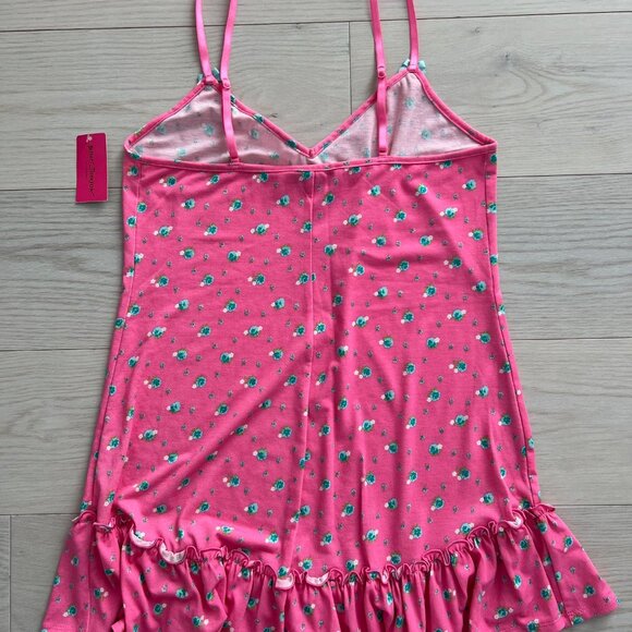 BETSEY JOHNSON Intimates Luscious Lite Pink Florals Slip Dress ( M ) - Picture 2 of 5